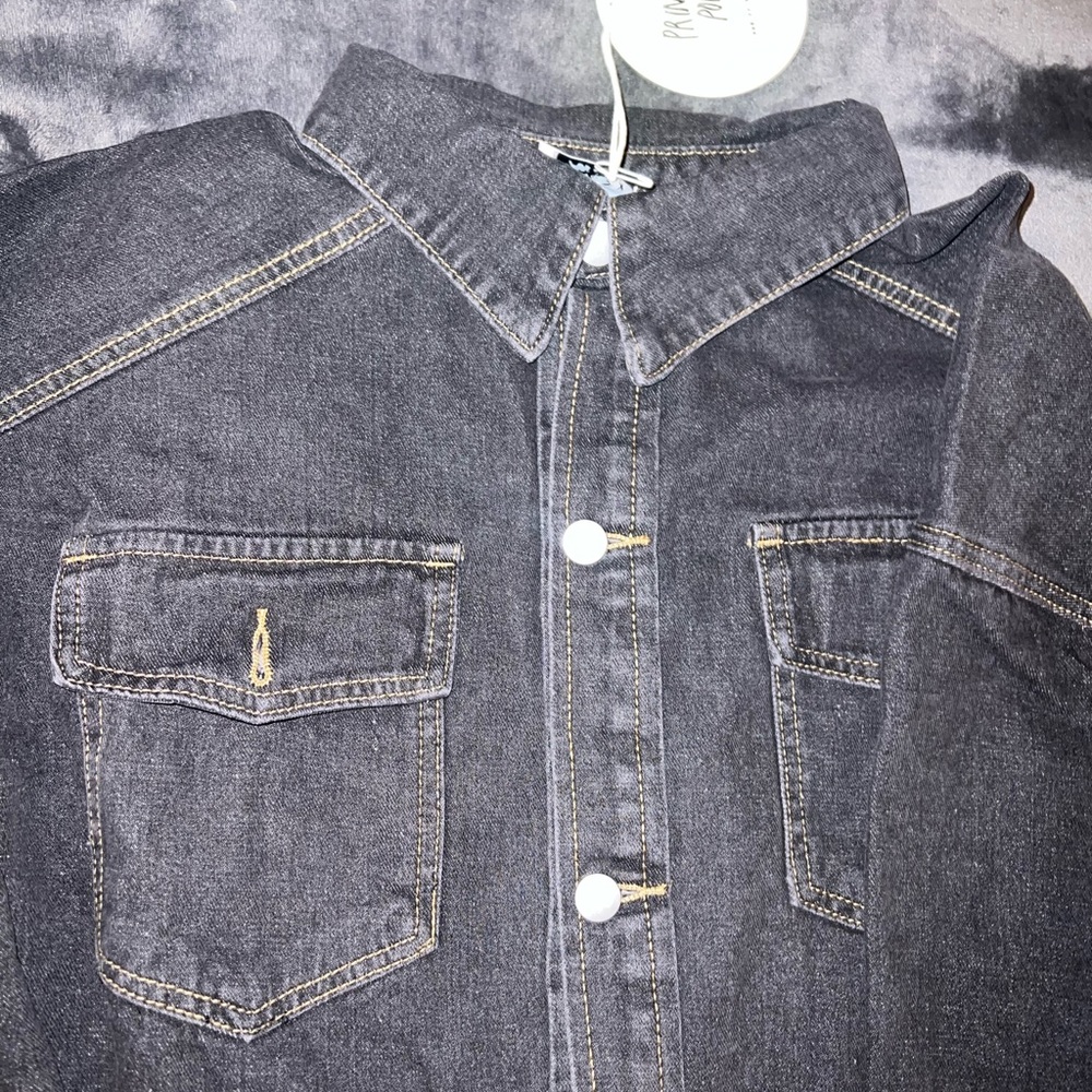 Princess Polly Allen Denim Jacket in Black Size 4 New with tag - Picture 9 of 14